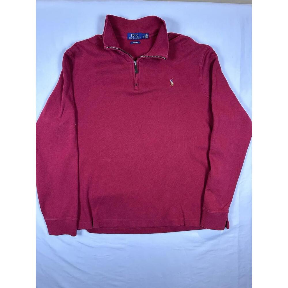 Ralph Lauren Polo Sweater Mens Large Red Pony Long Sleeve Sweatshirt Pullover